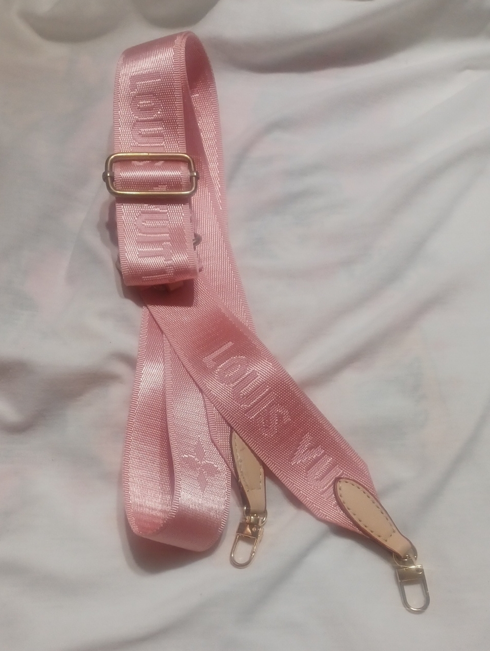 Fashion Inspired Pink Adjustable Strap with Gold-Tone Hardware